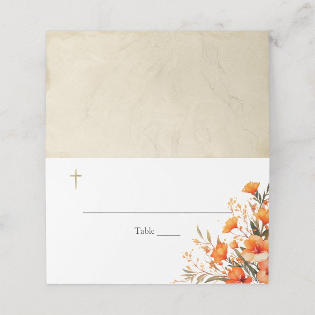 Tarjeta De Asiento Una vida ilustrada bautismo ortodoxo cristiano (Exterior desplegado)