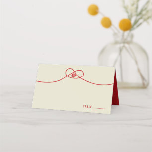 Tarjeta De Asiento Unión de nudos rojos doble felicidad Boda chino