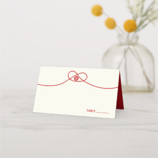 Tarjeta De Asiento Unión del Nudo Rojo 囍 Doble Felicidad Boda China