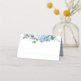 Tarjeta De Asiento Vegetación floral Elegante Boda azul turbio