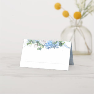 Tarjeta De Asiento Vegetación floral Elegante Boda azul turbio