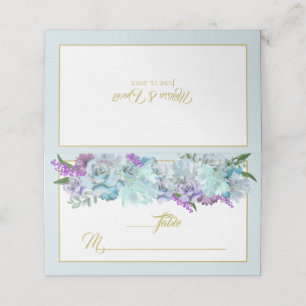 Tarjeta De Asiento Verde azulado Blue Bouquet Boda Suite Gracias Esco