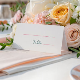 Tarjeta De Asiento Verde rosa manuscrito