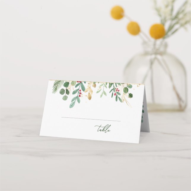 Tarjeta De Asiento Verdor Foliage Red Berry (Anverso)