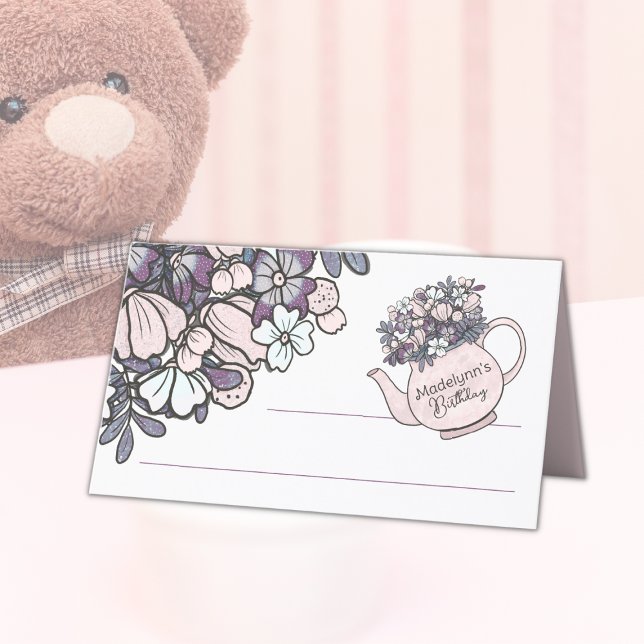 Tarjeta De Asiento Vestir al Fiesta del té Chicas Cumpleaños (Subido por el creador)