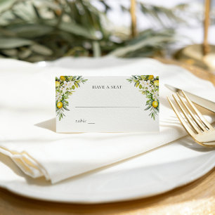 Tarjeta De Asiento Villas italianas Lemons & Olives