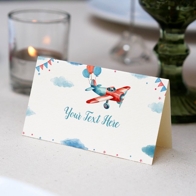 Tarjeta De Asiento Vintage Airplane Birday Place Card (Subido por el creador)