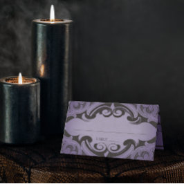 Tarjeta De Asiento Vintage Bat Hasta La Muerte Boda Púrpura