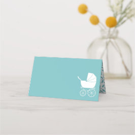 Tarjeta De Asiento Vintage Carrie Baby Shower Cute Blue Boy