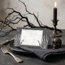 Tarjeta De Asiento Vintage Gótico Esqueleto Halloween
