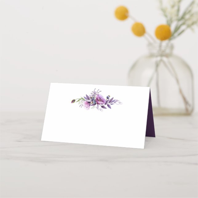 Tarjeta De Asiento Violet Purple Lavender Wildflowers Place Cards (Anverso)