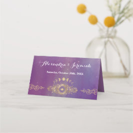 Tarjeta De Asiento Violet Sky Gold Moon