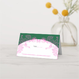 Tarjeta De Asiento Vivid Pink Y2K Anime Gothic Cat Blank Place Card