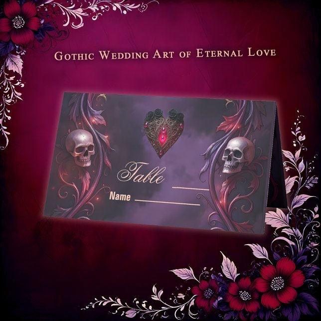 Tarjeta De Asiento Vows Beyond the Veil – Gothic Wedding Art  (Subido por el creador)