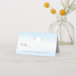 Tarjeta De Asiento Water Meets Sky Watercolor Wedding