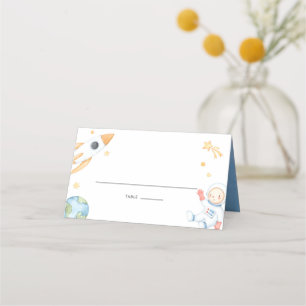 Tarjeta De Asiento Watercolor Baby Astronaut Space Theme Baby Shower
