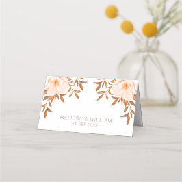 Tarjeta De Asiento Watercolor Floral Fall Boda de Marfil