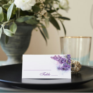 Tarjeta De Asiento Watercolor Lilacs Spring Wedding