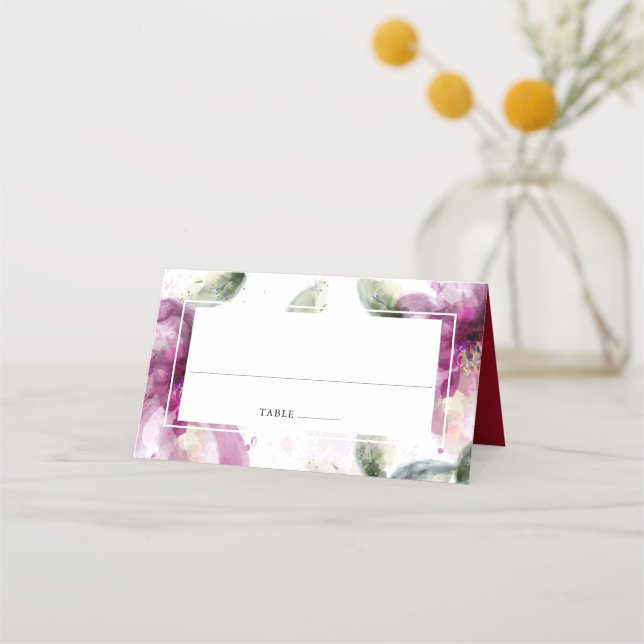 Tarjeta De Asiento Watercolor Lilies 40° Aniversario del Boda (Anverso)