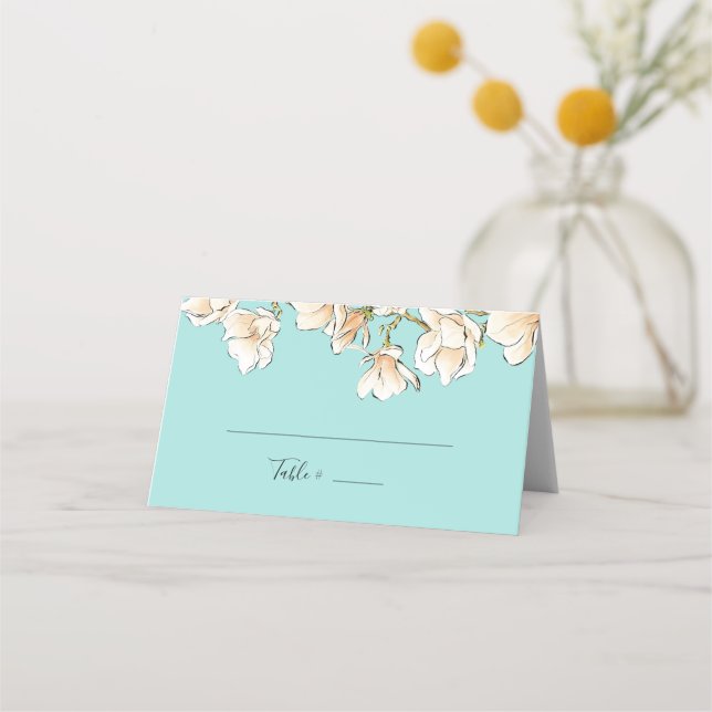 Tarjeta De Asiento Watercolor Magnolia Bridal Shower (Anverso)