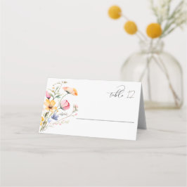 Tarjeta De Asiento Watercolor Meadow Boda de flores silvestres