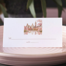 Tarjeta De Asiento Watercolor New York Destination Wedding