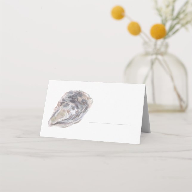 Tarjeta De Asiento Watercolor Oyster Place Card (Anverso)