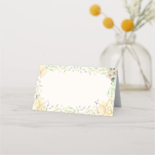 Tarjeta De Asiento Watercolor Pear Floral Garden Baby Shower Blank