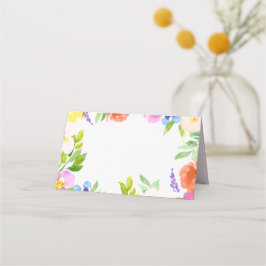 Tarjeta De Asiento Watercolor Spring Blooms Personalizado Floral Plac