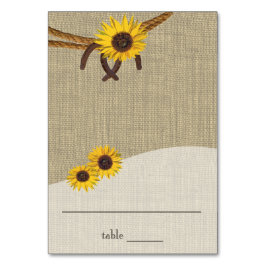 Tarjeta de asiento Western Sunflowers and Horsesho