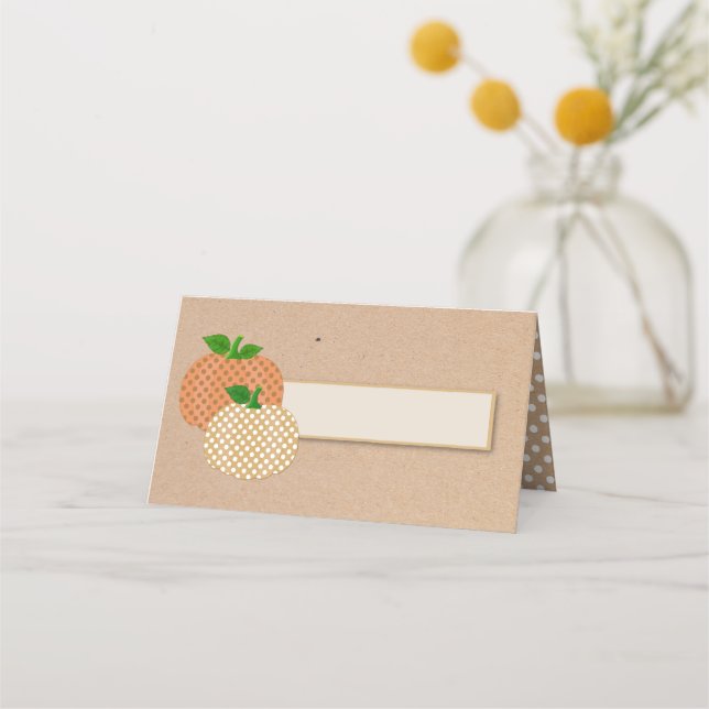 Tarjeta De Asiento Whimsical Fall Pumpkins Place Card (Anverso)