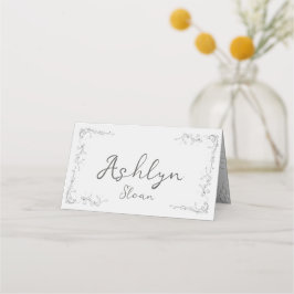 Tarjeta De Asiento Whimsical Hand Drawn Script Wedding Guest