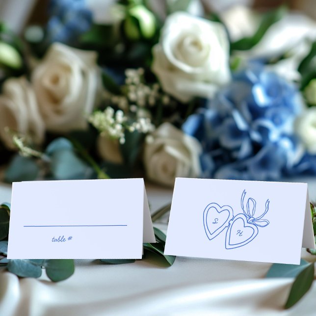 Tarjeta De Asiento Whimsical Heart Locket Doodle Sketch PERSONALIZADO (Whimsical Heart Locket Doodle Sketch Modern CUSTOM Place Card
)