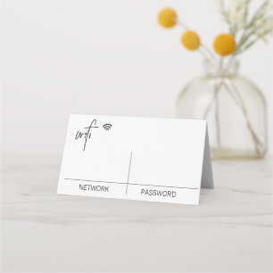 Tarjeta De Asiento WIFI CONTRASEÑA Tabla plegada Rótulo superior tarj