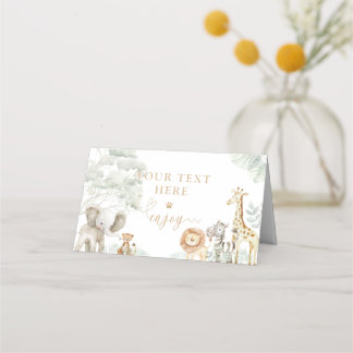 Tarjeta De Asiento Wild One Jungle Safari Place Card