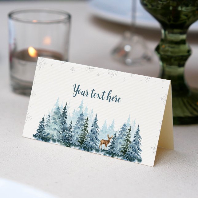 Tarjeta De Asiento Winter Onederland Deer Navidades Food Place Card (Subido por el creador)