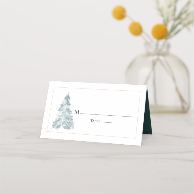 Tarjeta De Asiento Winter Pine Romance (Anverso)