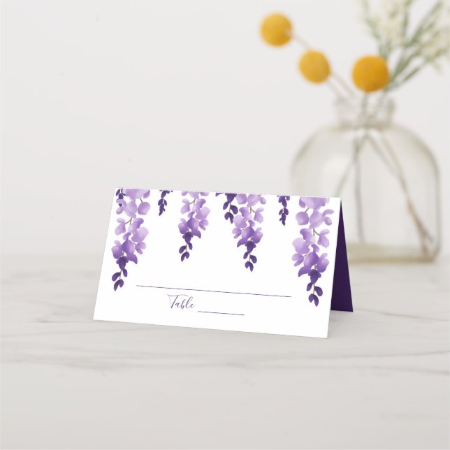Tarjeta De Asiento Wisteria acuarela | BODA (Anverso)