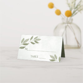 Tarjeta De Asiento Wistful Sage Green Sale Elegante Boda Escrita