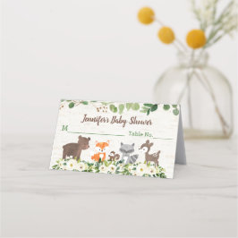 Tarjeta De Asiento Woodland Animal Floral Baby Shower