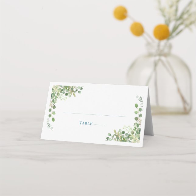 Tarjeta De Asiento Woodland Animals Blue Truck Baby Shower (Anverso)