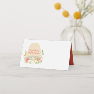 Tarjeta De Asiento Woodland Mushroom Baby Shower