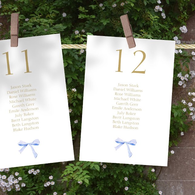 Tarjeta de asiento y número de mesa blanca Boda de (Subido por el creador)