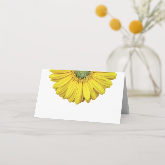 Tarjeta De Asiento Yellow Gerber Gerbera Daisy Boda (Anverso)