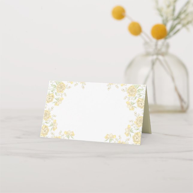 Tarjeta De Asiento Yellow Rose Wedding (Anverso)