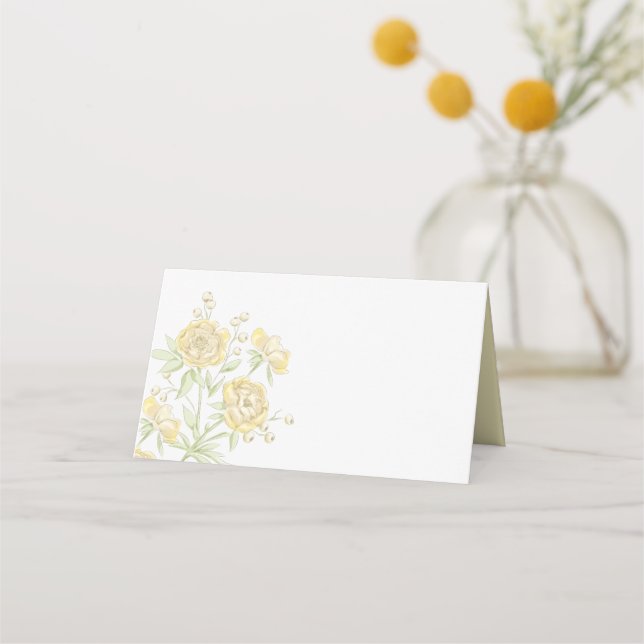 Tarjeta De Asiento Yellow Rose Wedding (Anverso)