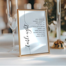 Tarjeta de Asientos de Boda con Letra Vertical Tab