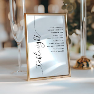 Tarjeta de Asientos de Boda con Letra Vertical Tab