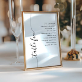 Tarjeta de Asientos de Boda con Letra Vertical Tab