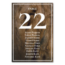 Tarjeta de asignación de asientos Rustic Wood Boda